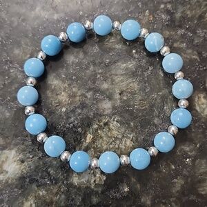 Handmade Larimar Beaded Bracelet